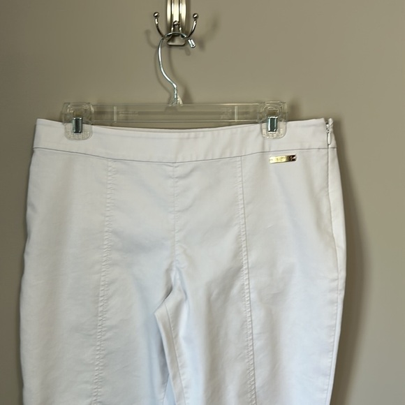 TORY BURCH Callie Skinny Ankle Pant Side Zip White Jean Designer Sz 4 - Picture 5 of 14